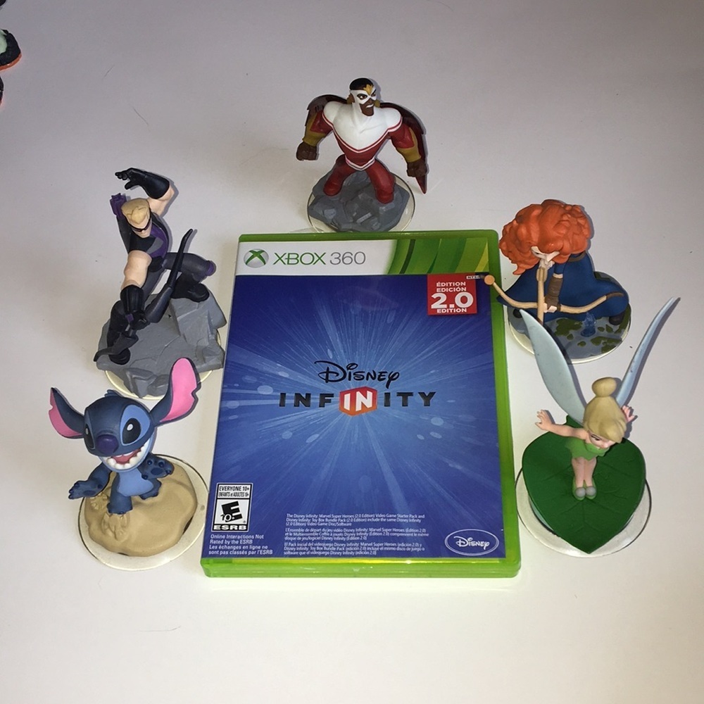 Disney Infinity 2.0 Game & Characters 5 pieces-EUC